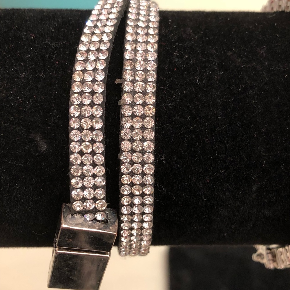 Silver Crystal Wrap Bracelet - Picture 4 of 7